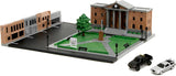 Volver al Futuro Nano Scene Hollywood Rides Hill Valley Courthouse Scene con 2 mini vehiculos